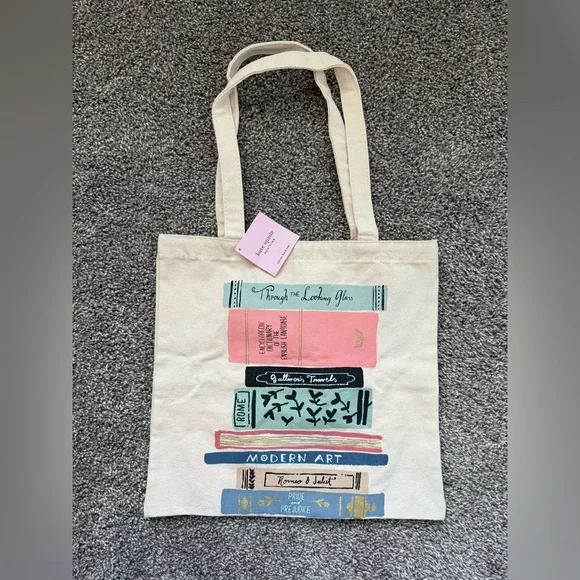 Kate Spade Cream Canvas Book Tote - Picture 2 of 4